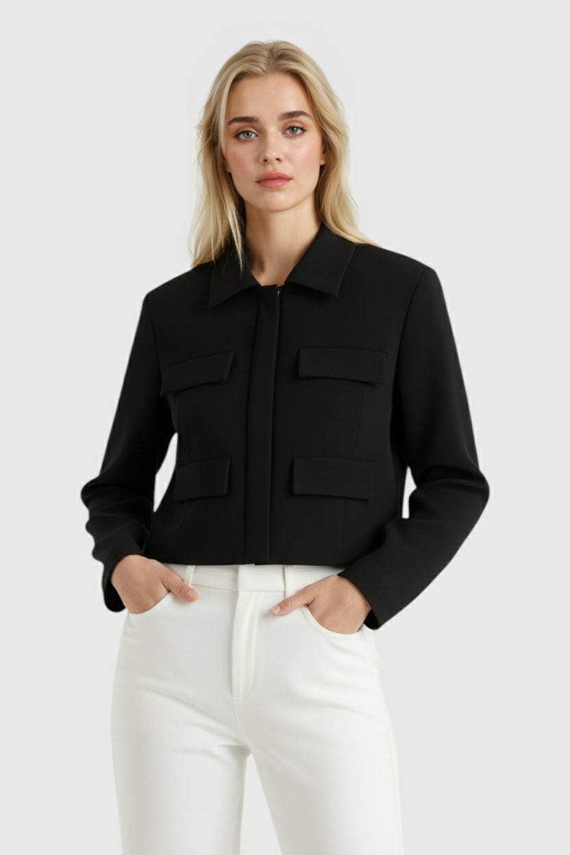 Luna | Cropped Button Jacket - ginlerie 1