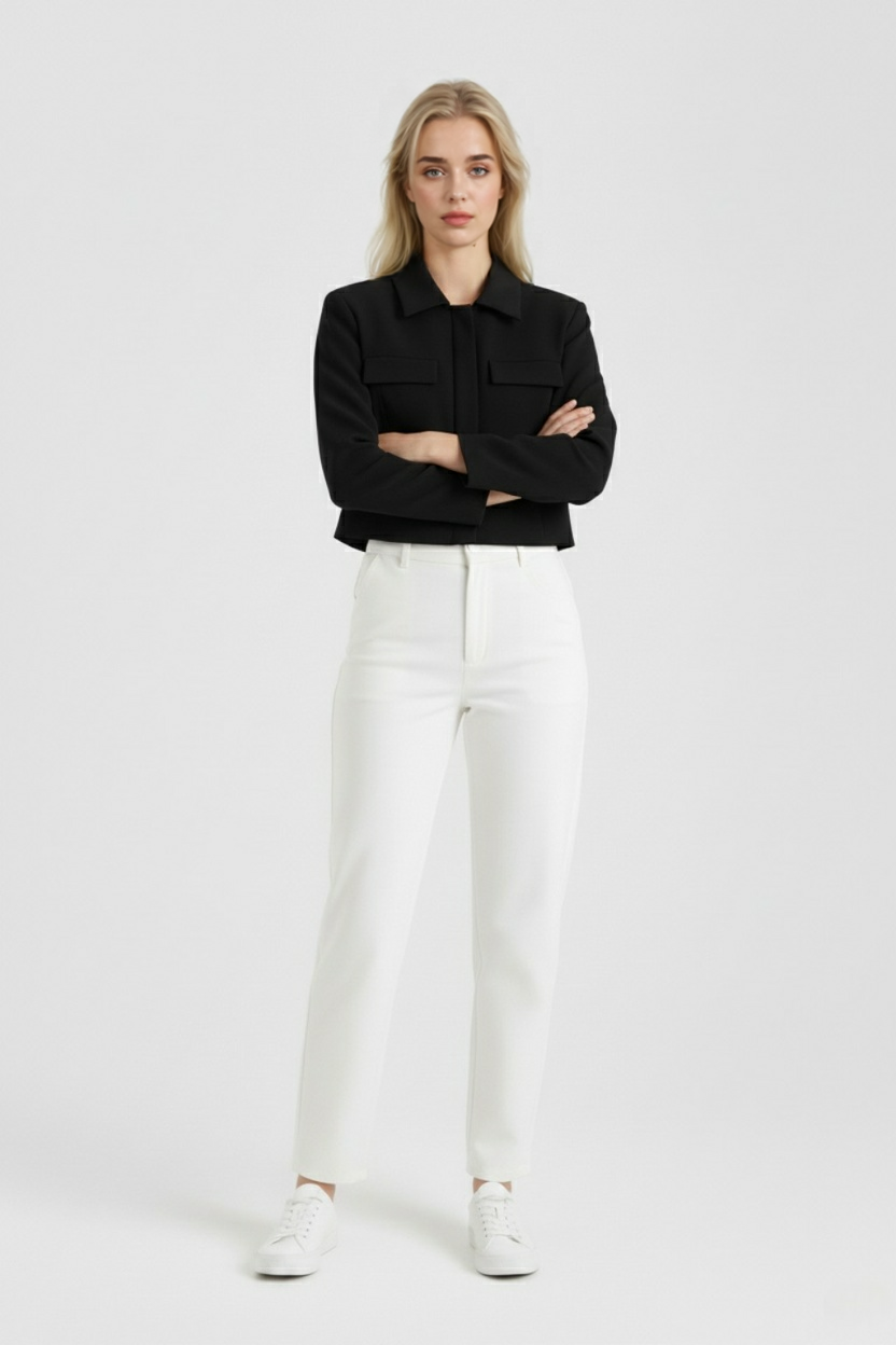 Luna | Cropped Button Jacket - ginlerie 2