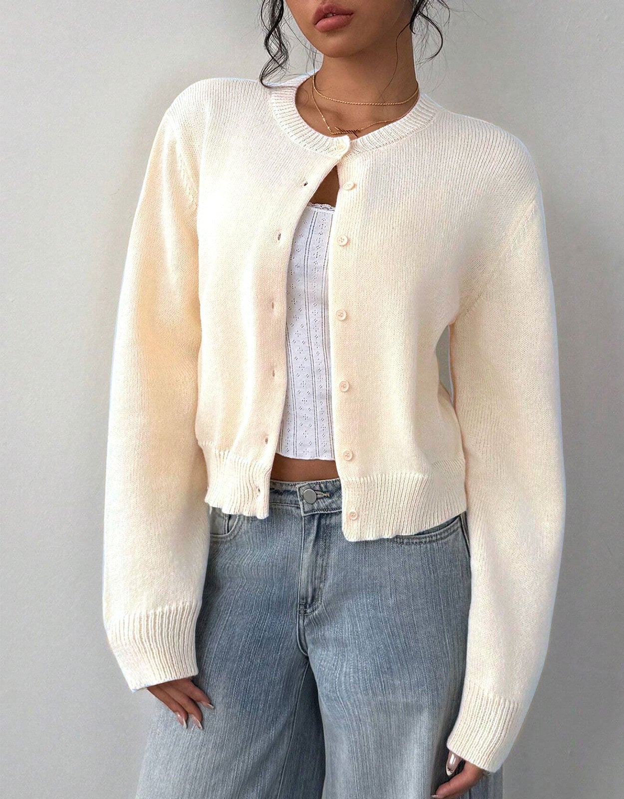 Luna | Cropped Cardigan Sweater - ginlerie 2