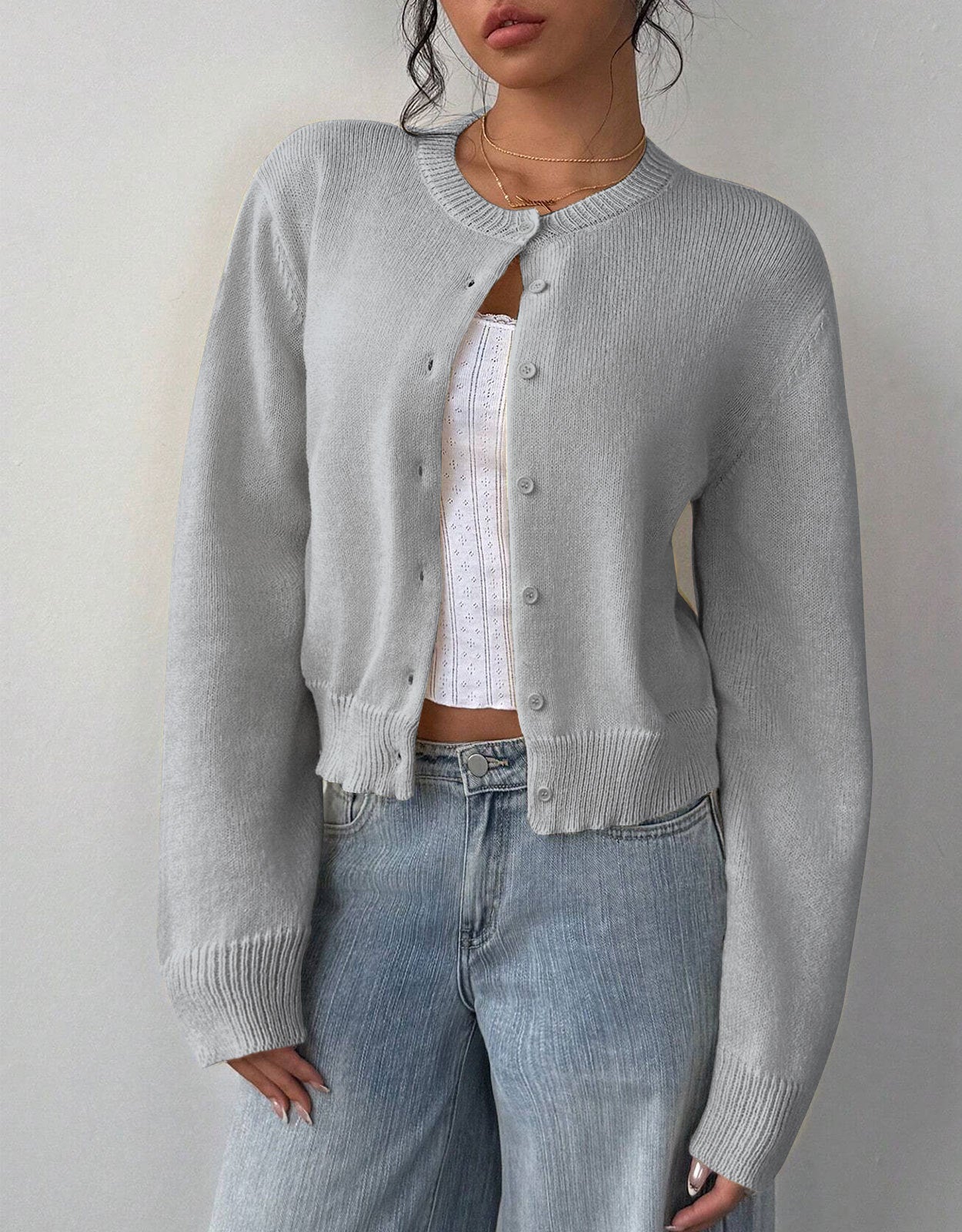 Luna | Cropped Cardigan Sweater - ginlerie 3