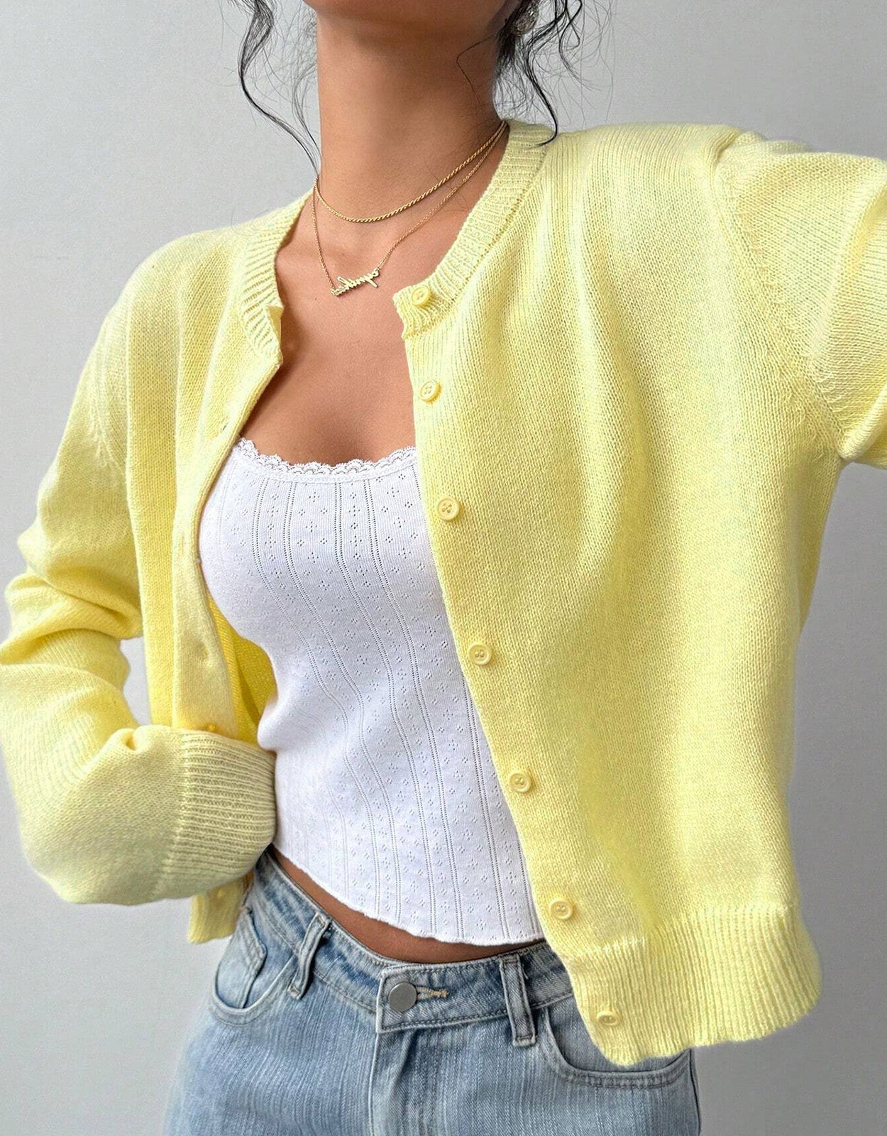 Luna | Cropped Cardigan Sweater - ginlerie 4