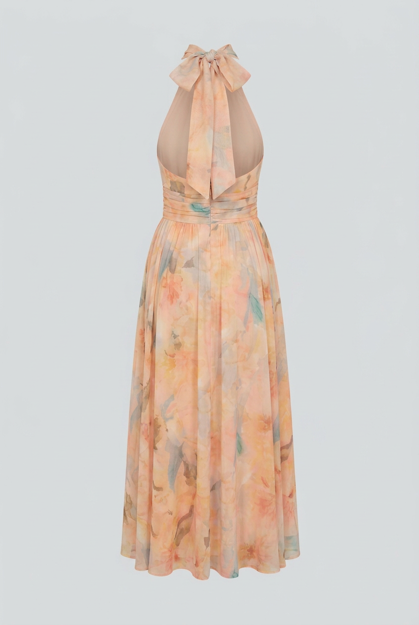 Luna | Elegant Halterneck Maxi Dress - ginlerie 6