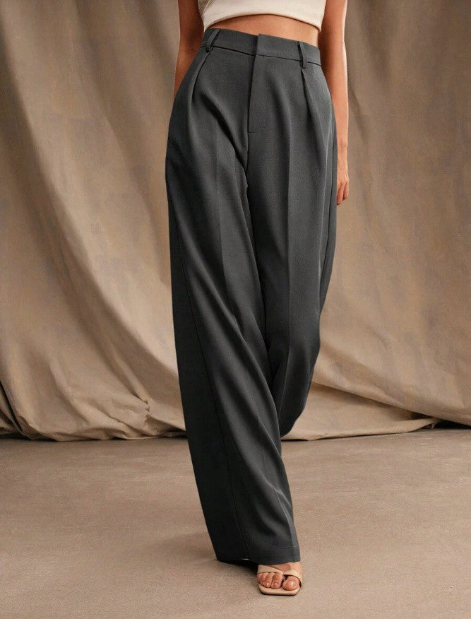 Luna | Elegant High Waist Wide Leg Trousers - ginlerie 2