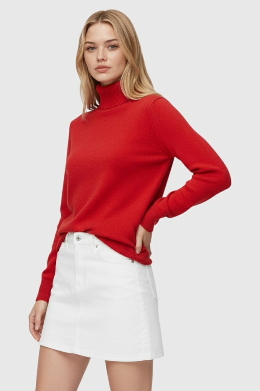 Luna | Fleece Lined Turtleneck Sweater - ginlerie 1