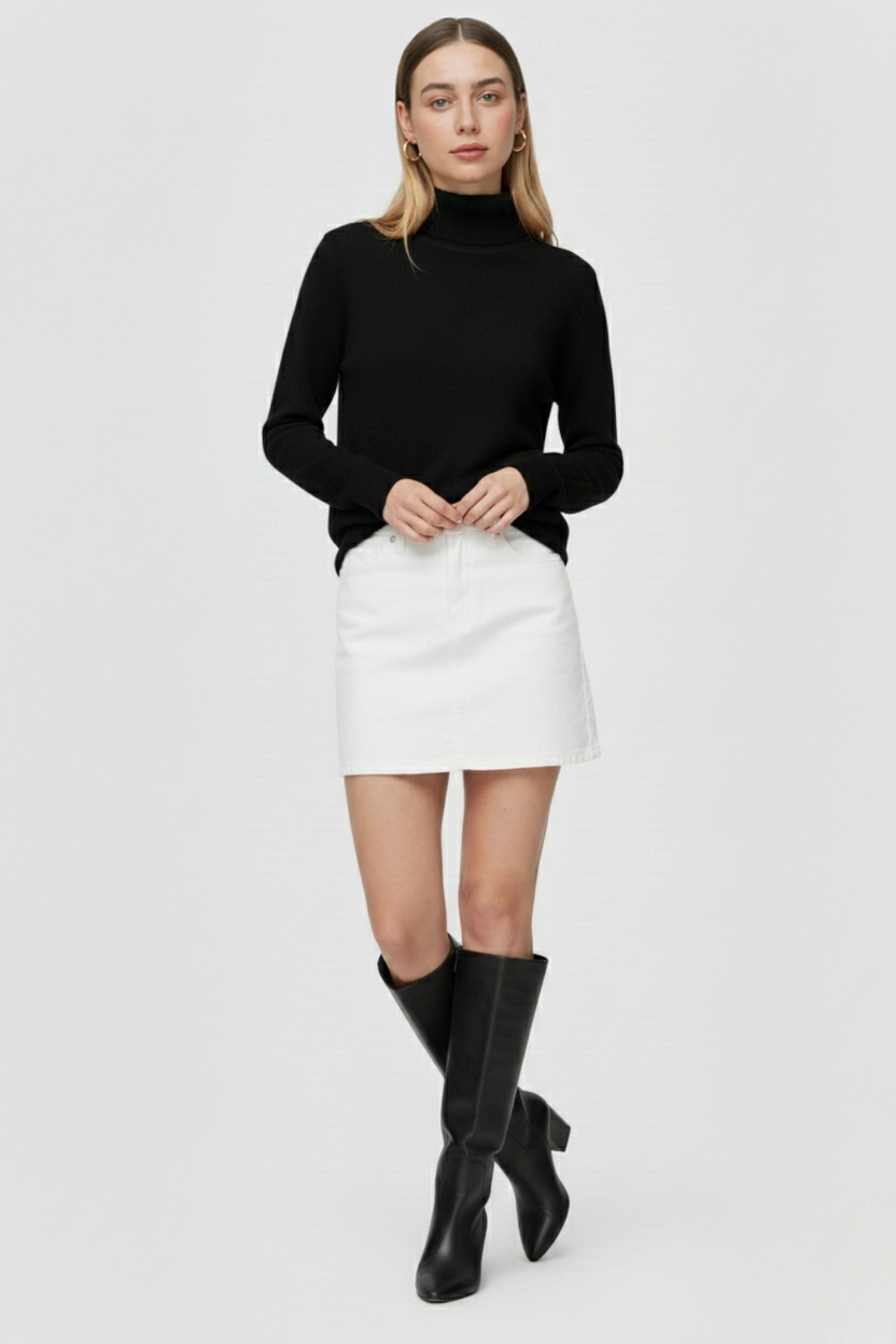 Luna | Fleece Lined Turtleneck Sweater - ginlerie 2