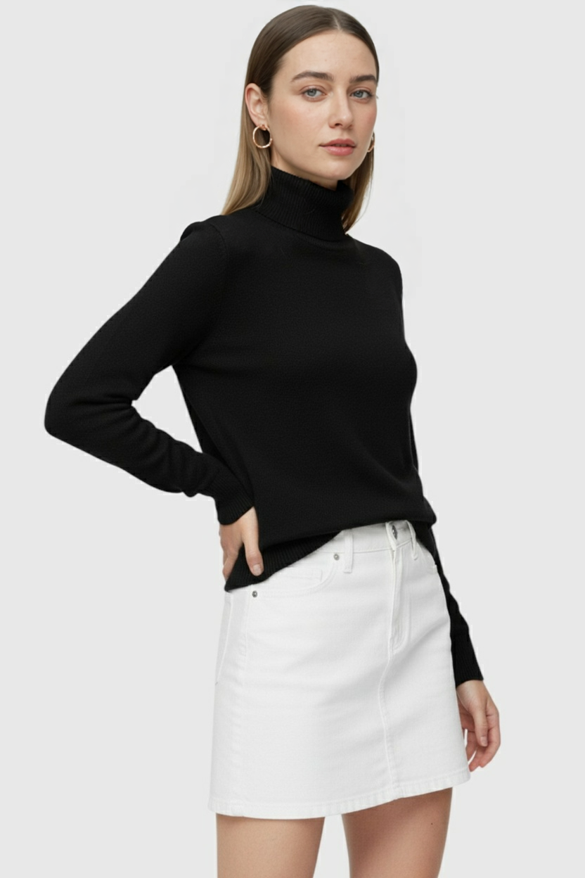Luna | Fleece Lined Turtleneck Sweater - ginlerie 3