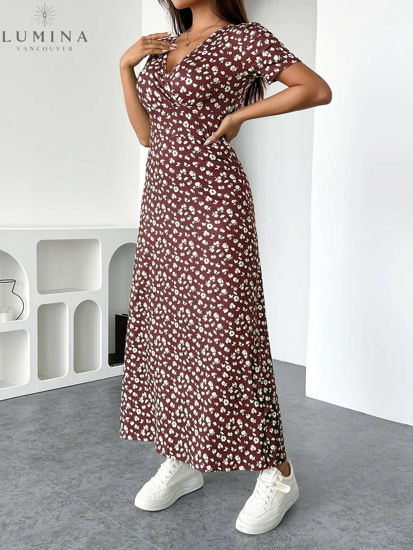 Luna | Floral Knit Midi Dress - ginlerie 2