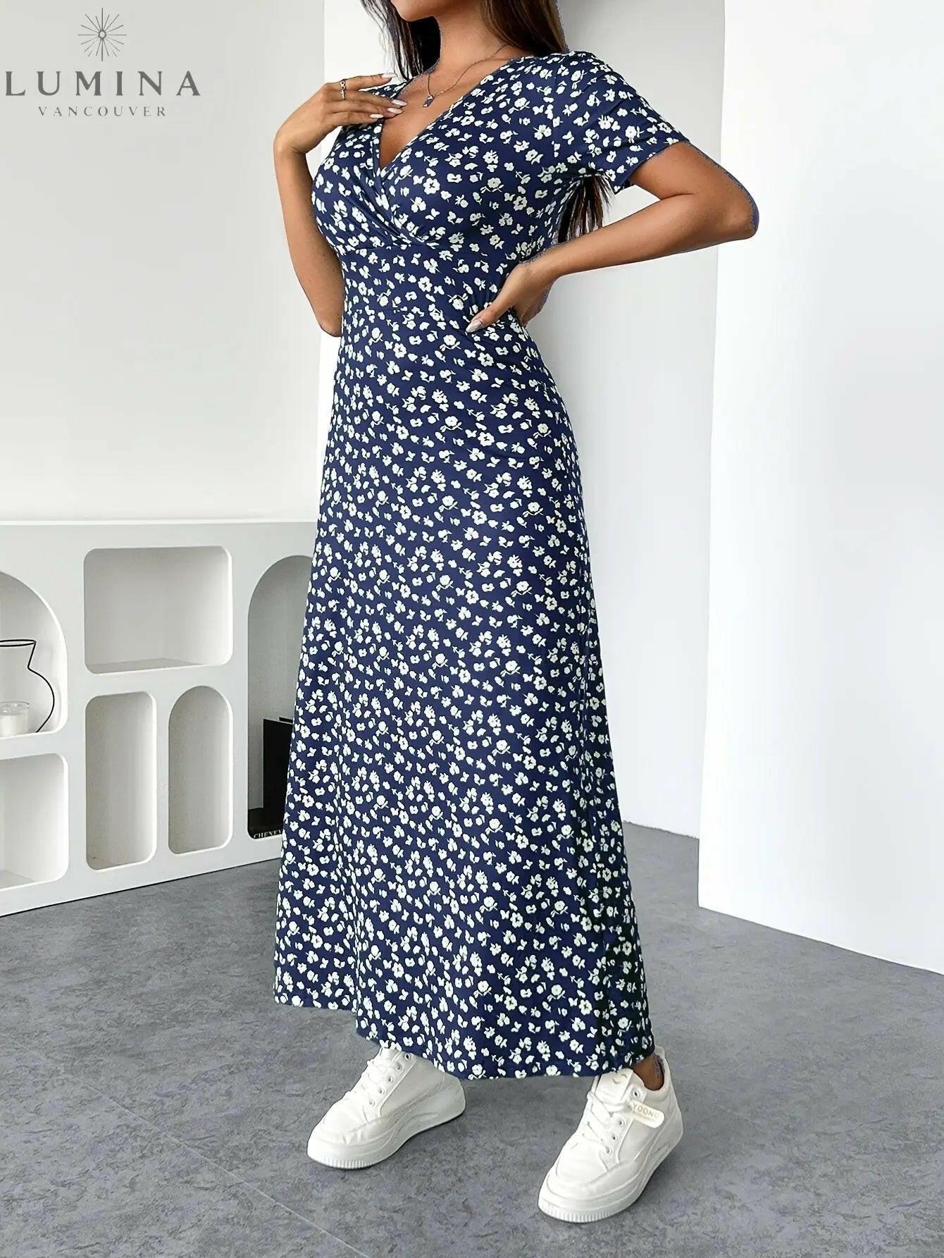 Luna | Floral Knit Midi Dress - ginlerie 3