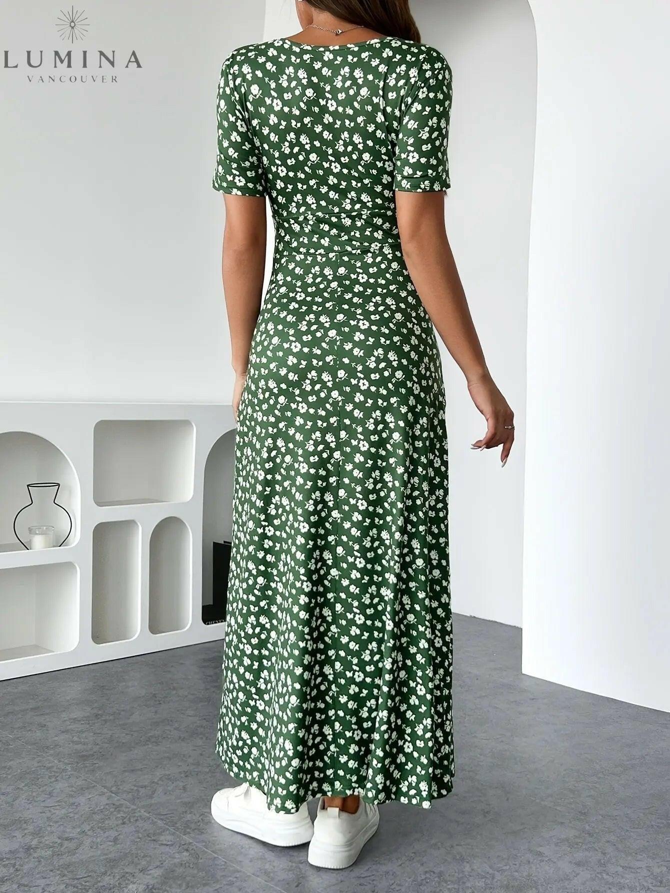 Luna | Floral Knit Midi Dress - ginlerie 4