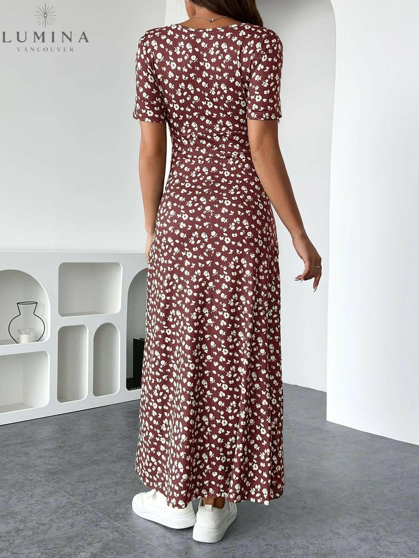 Luna | Floral Knit Midi Dress - ginlerie 5