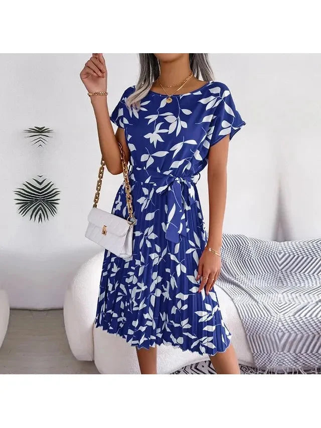 Luna | Floral Pleated Midi Dress - ginlerie 9
