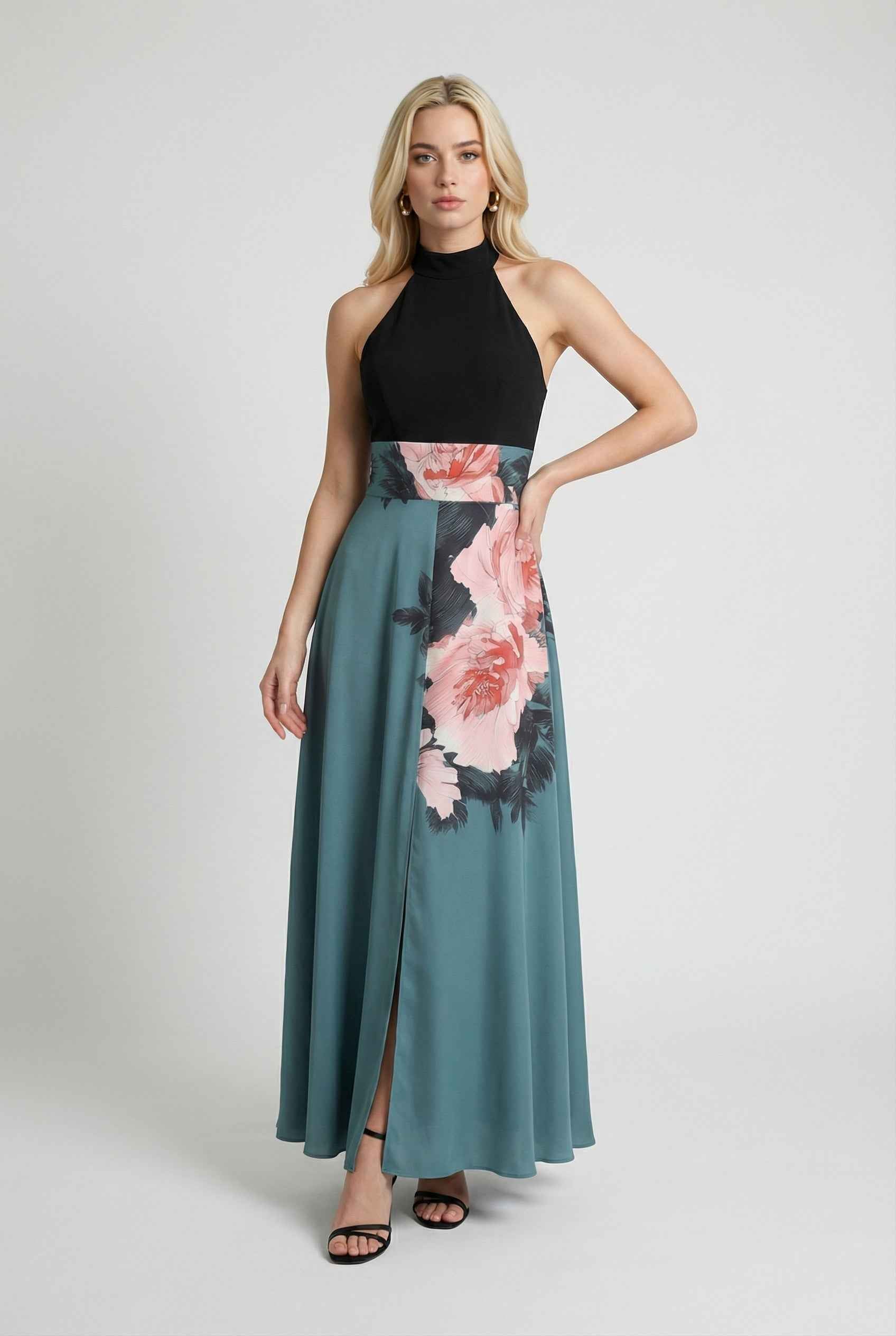 Luna | Floral Print Maxi Dress - ginlerie 2
