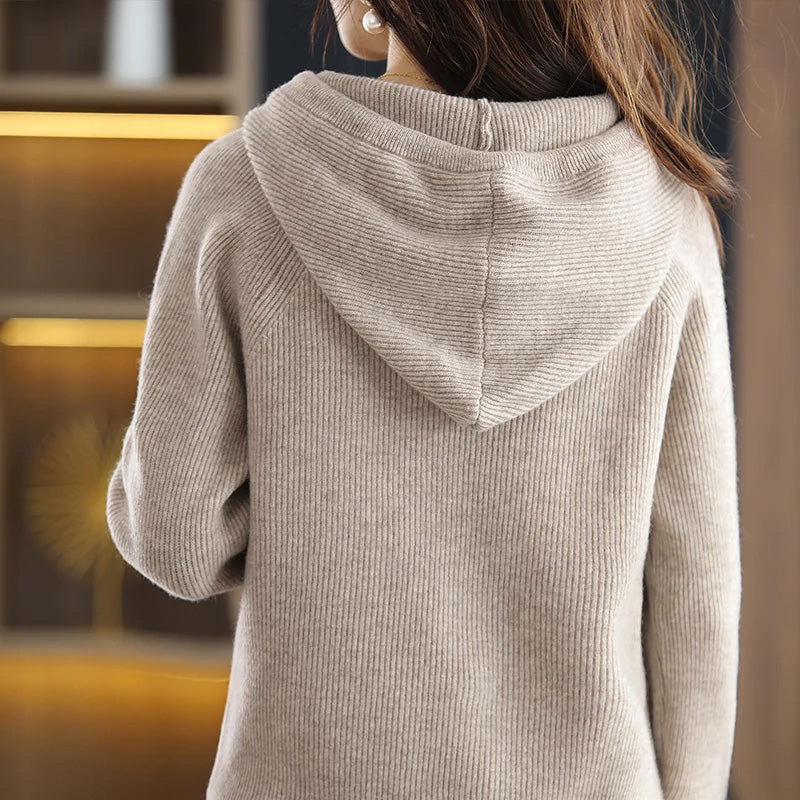 Luna | Hooded Wool Sweater - ginlerie 5