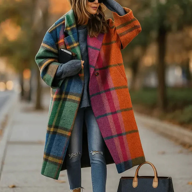 Luna | Long Winter Coat with Wide Collar - ginlerie 1