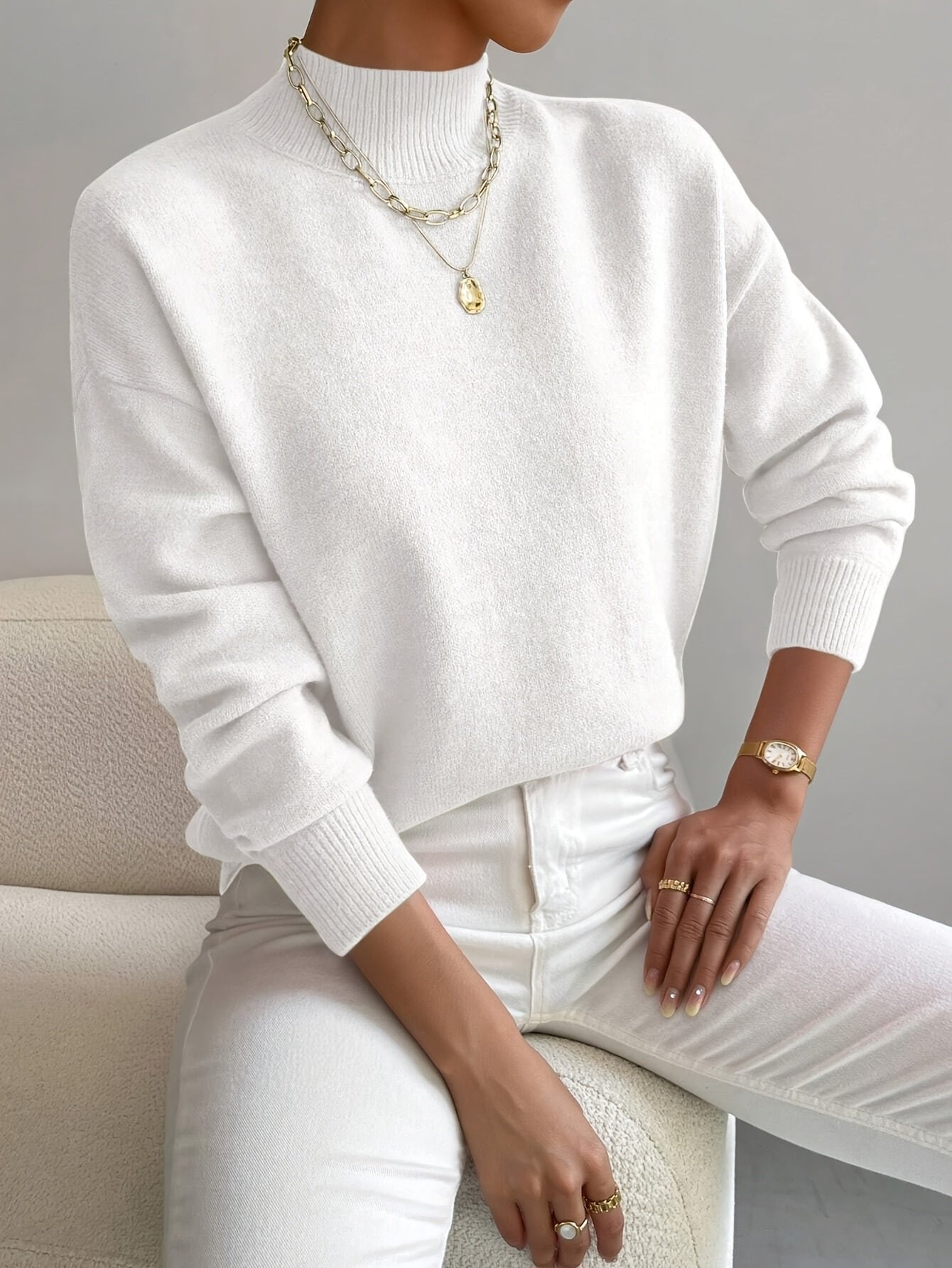Luna | Mock Turtleneck Sweater - ginlerie 1