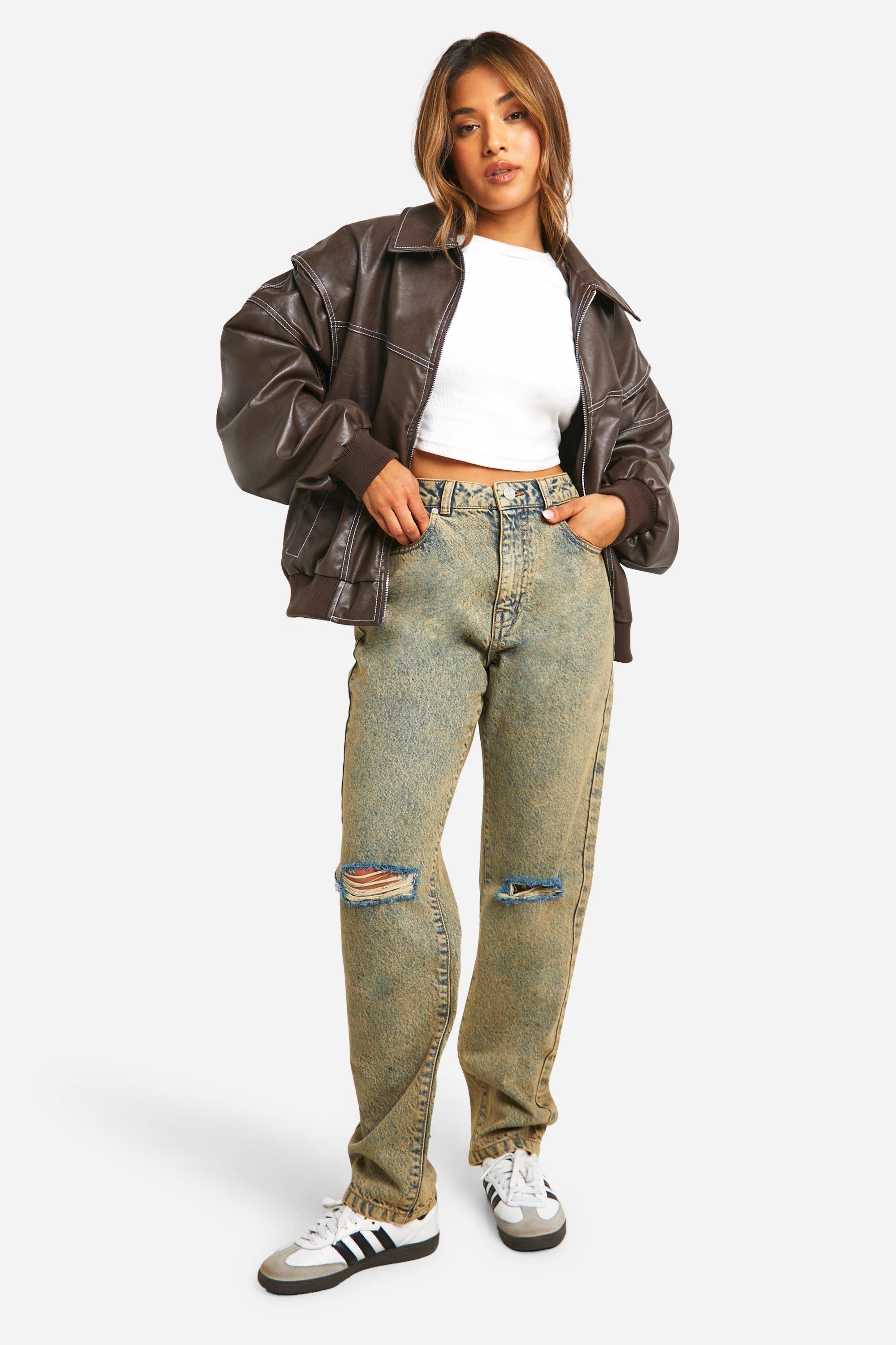Luna | Oversized Vegan Leather Bomber Jacket - ginlerie 8