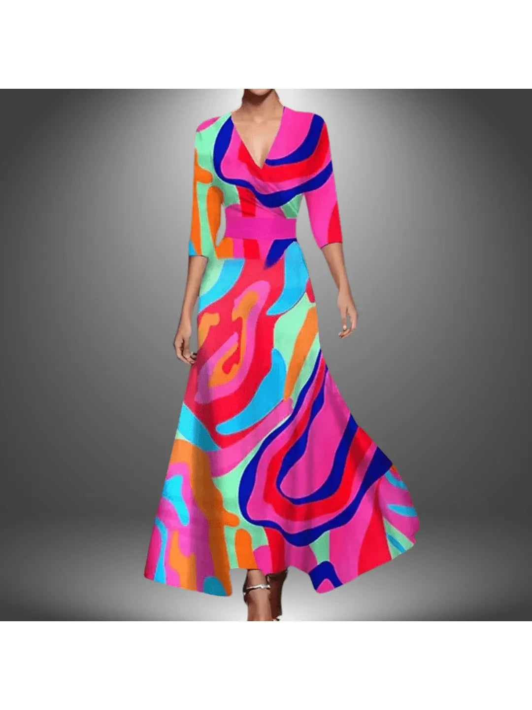 Luna | Printed Wrap Dress - ginlerie 3