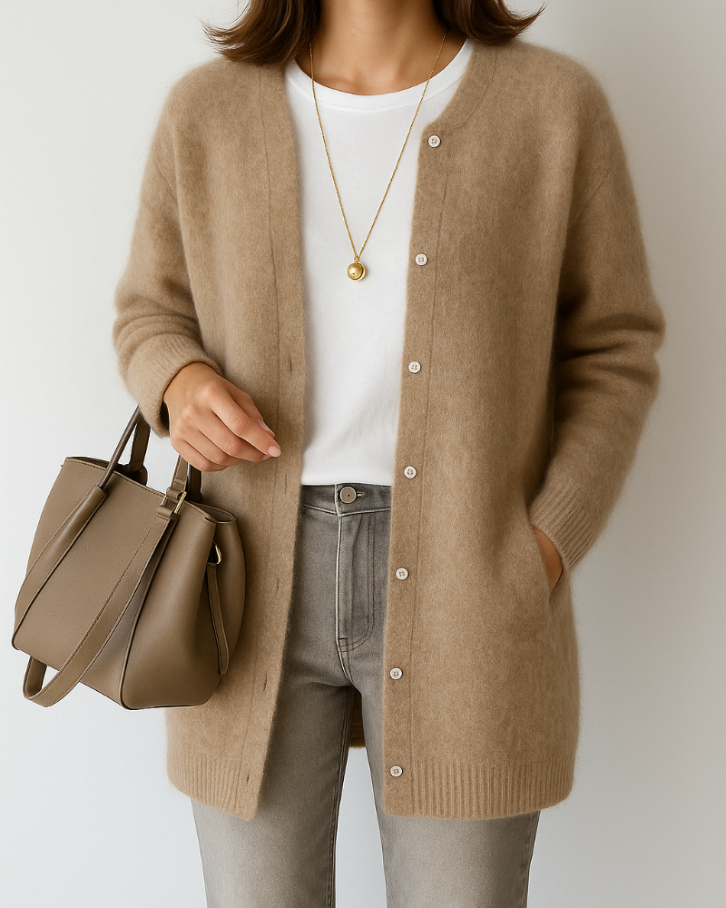 Luna | Relaxed Fit Long Cardigan Sweater - ginlerie 0