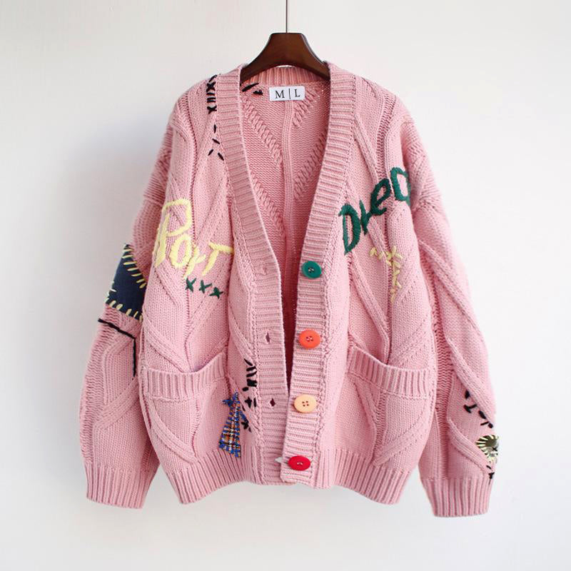 Luna | Retro Patchwork Cardigan Sweater - ginlerie 0
