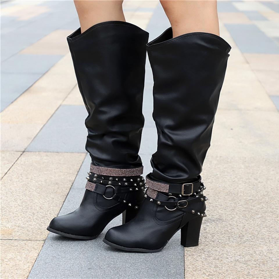 Luna | Slouch Knee High Boots for Women - ginlerie 4