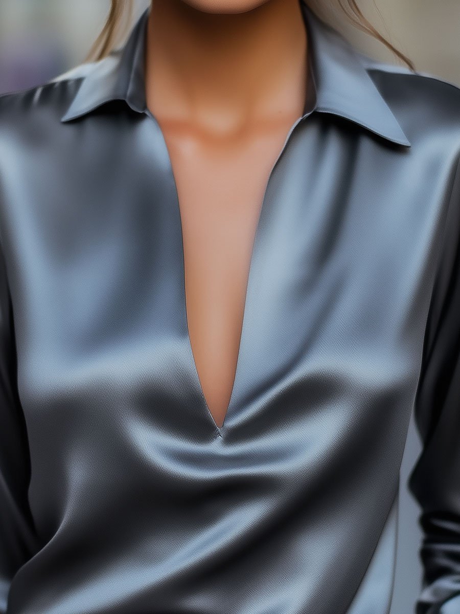 Luna | V-Neck Blouse - ginlerie 1