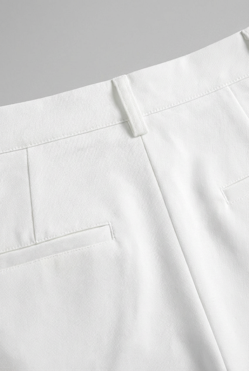 Luna | White Linen High-Waisted Pleated Pants - ginlerie 6