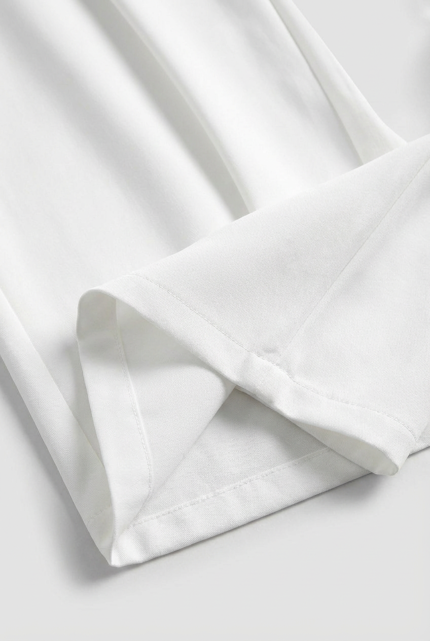 Luna | White Linen High-Waisted Pleated Pants - ginlerie 7