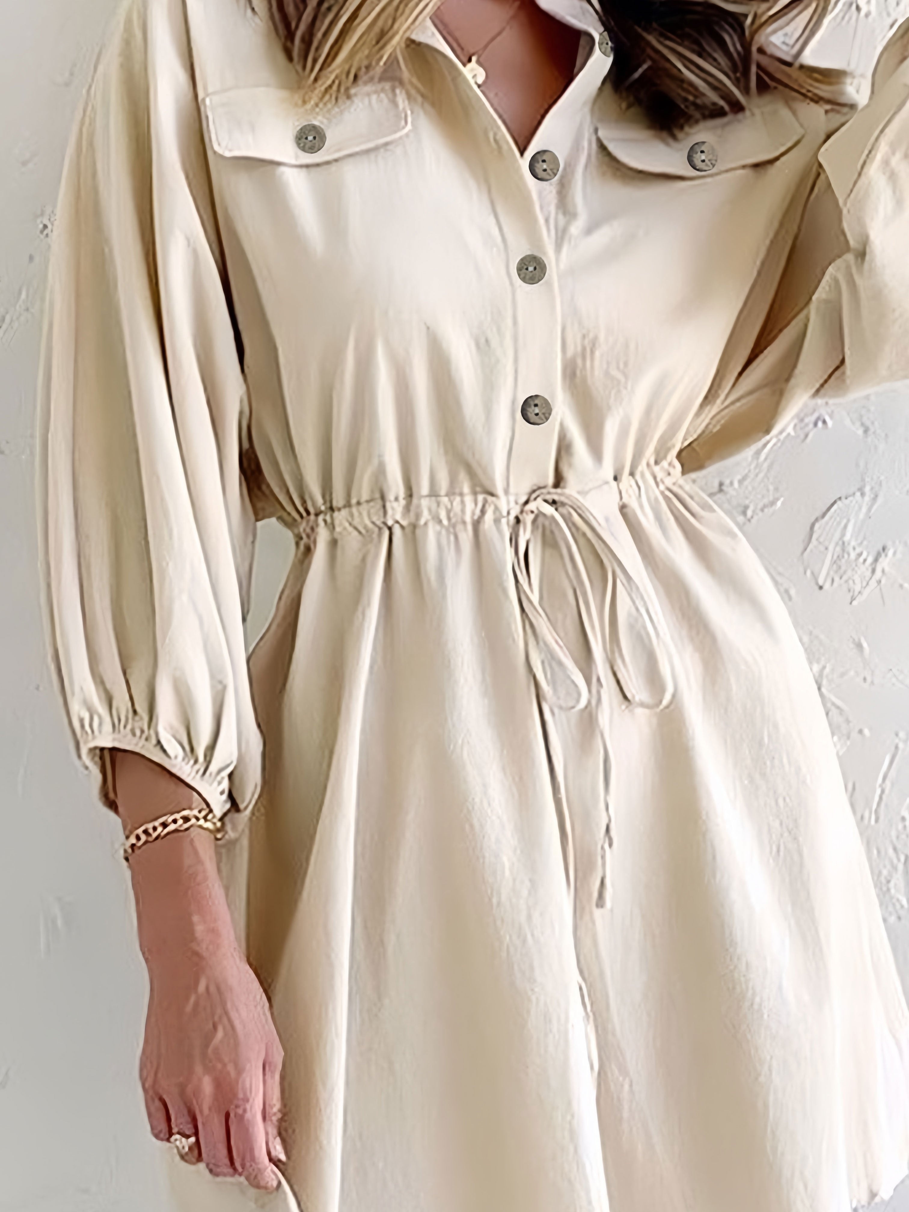 Lyra | Button-Down Collared Shirtdress - ginlerie 3