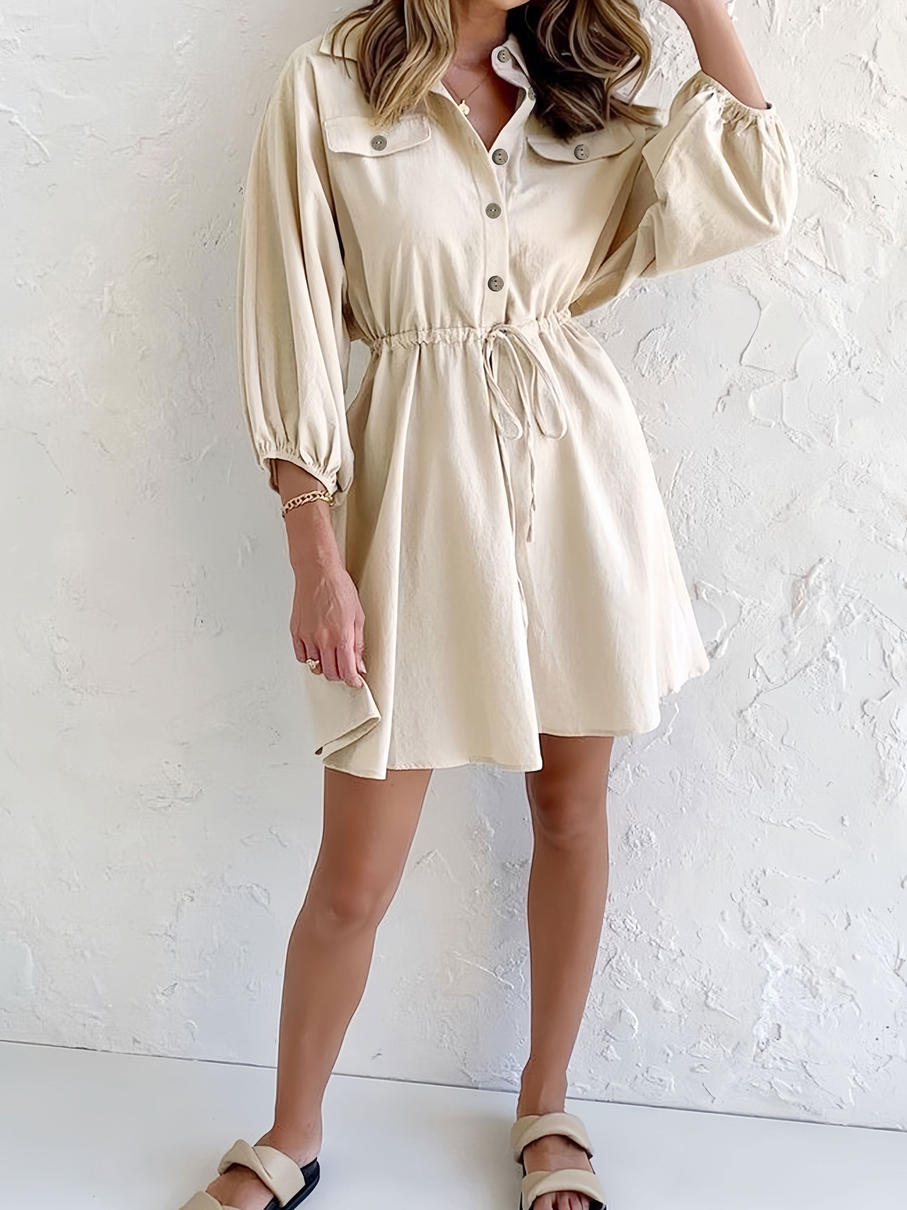 Lyra | Button-Down Collared Shirtdress - ginlerie 4