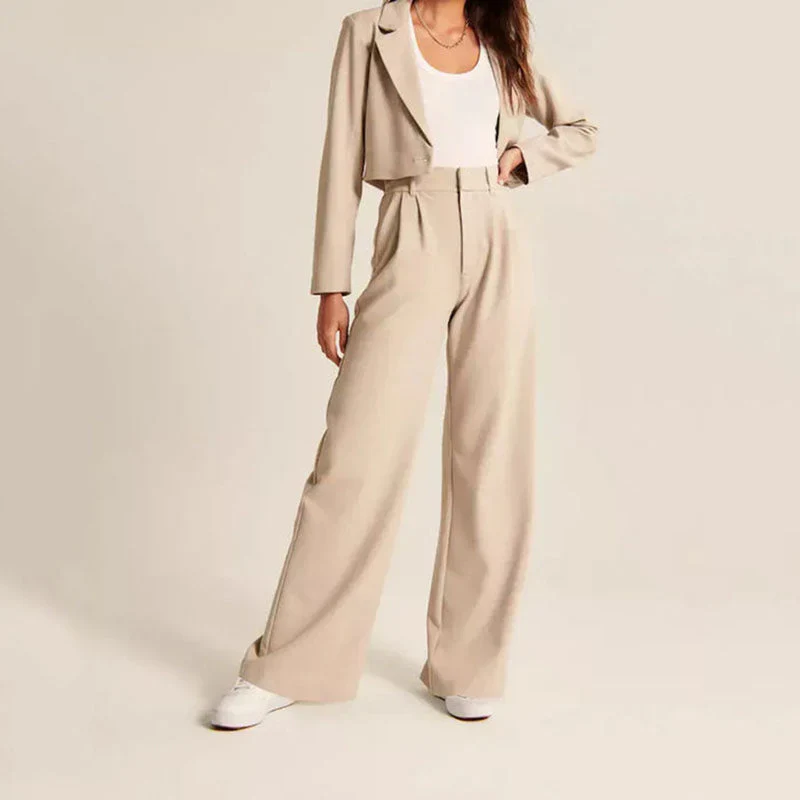 Marieke | High-Waisted Wide-Leg Trousers - ginlerie 0