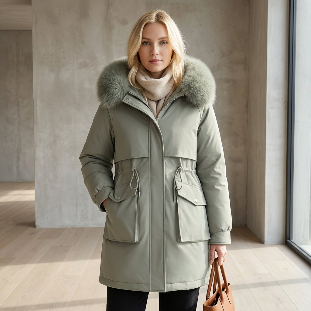 Matilda | Womens Parka Coat with Faux-Fur Collar - ginlerie 0