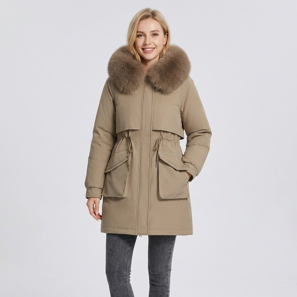 Matilda | Womens Parka Coat with Faux-Fur Collar - ginlerie 1
