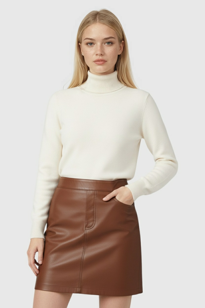 Maya | Black Turtleneck Sweater - ginlerie 0
