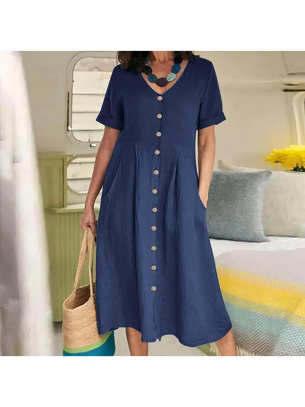 Maya | Buttoned Dress - ginlerie 11