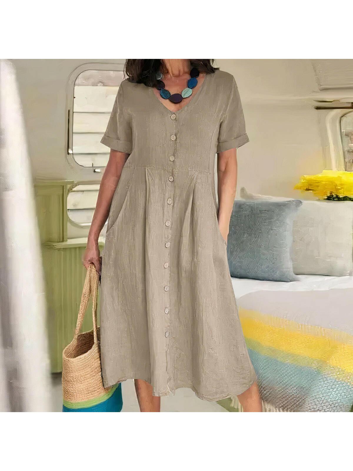 Maya | Buttoned Dress - ginlerie 4