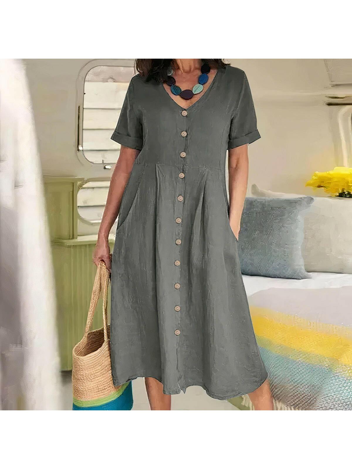 Maya | Buttoned Dress - ginlerie 6