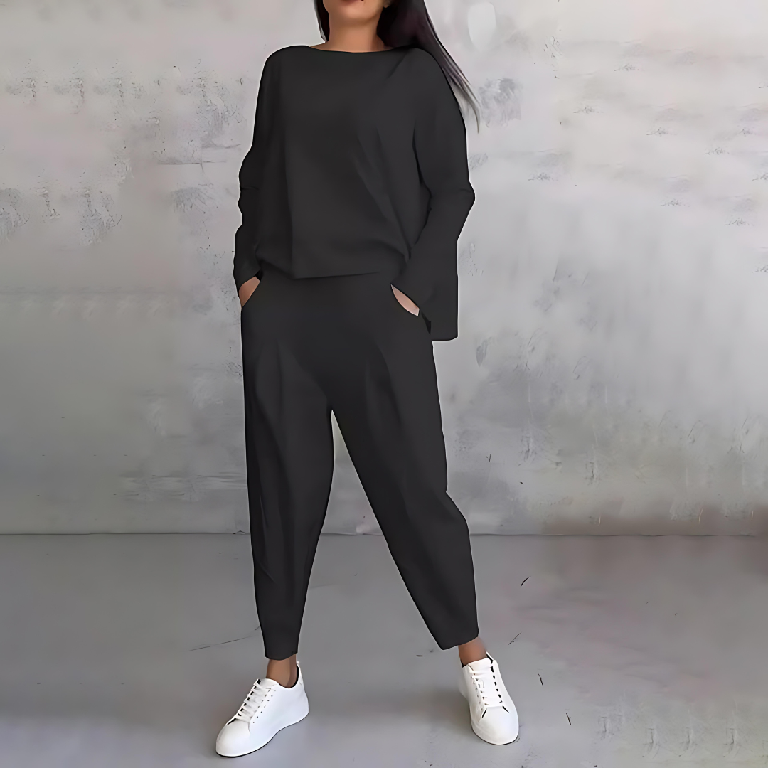 Maya | Casual Loose-Fit Top and Pants Set - ginlerie 0