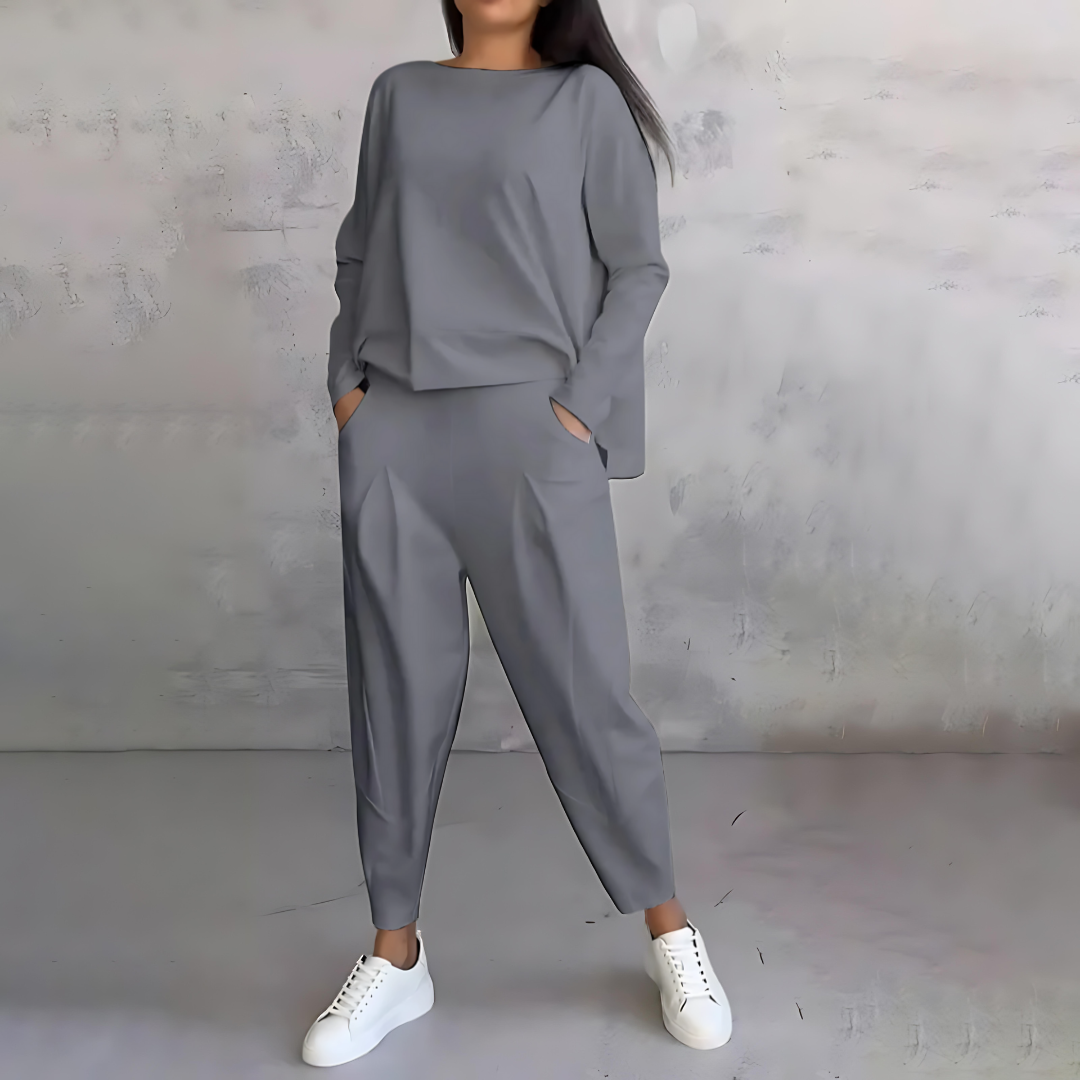 Maya | Casual Loose-Fit Top and Pants Set - ginlerie 1