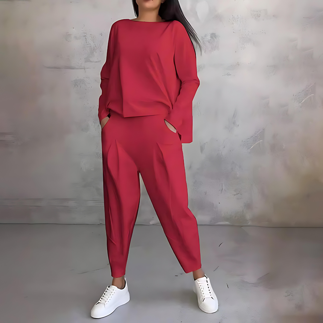 Maya | Casual Loose-Fit Top and Pants Set - ginlerie 3
