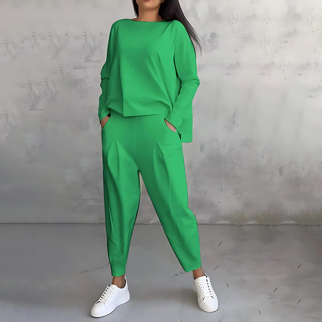 Maya | Casual Loose-Fit Top and Pants Set - ginlerie 4