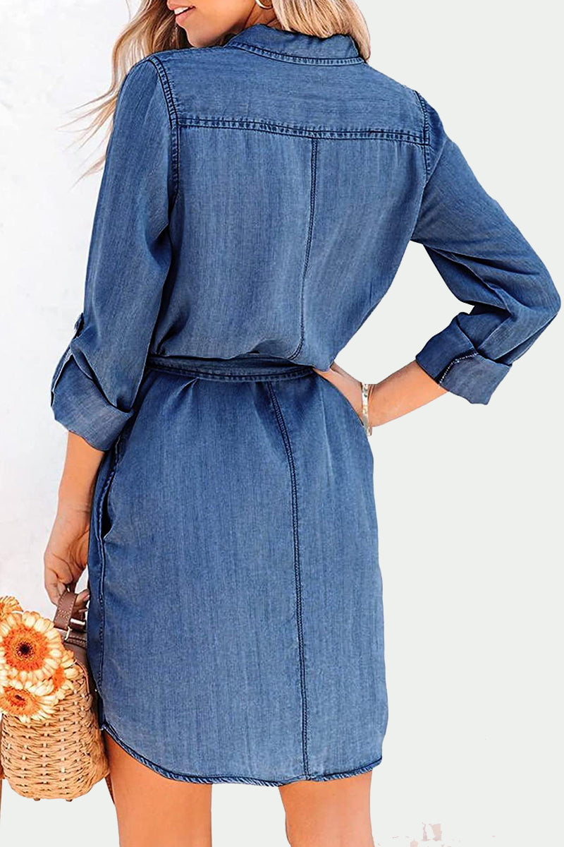 Maya | Denim Shirt Dress - ginlerie 2