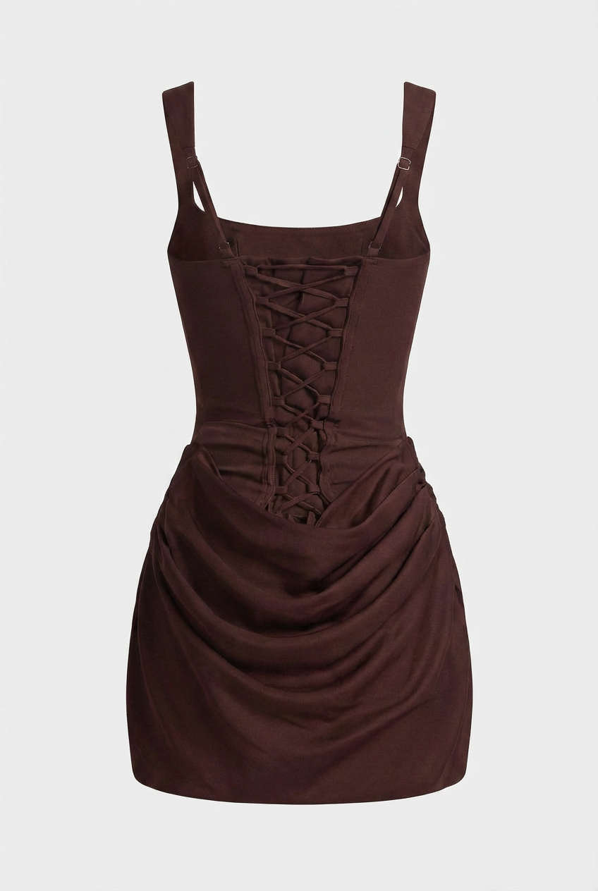 Maya | Draped Hourglass Mini Dress - ginlerie 7