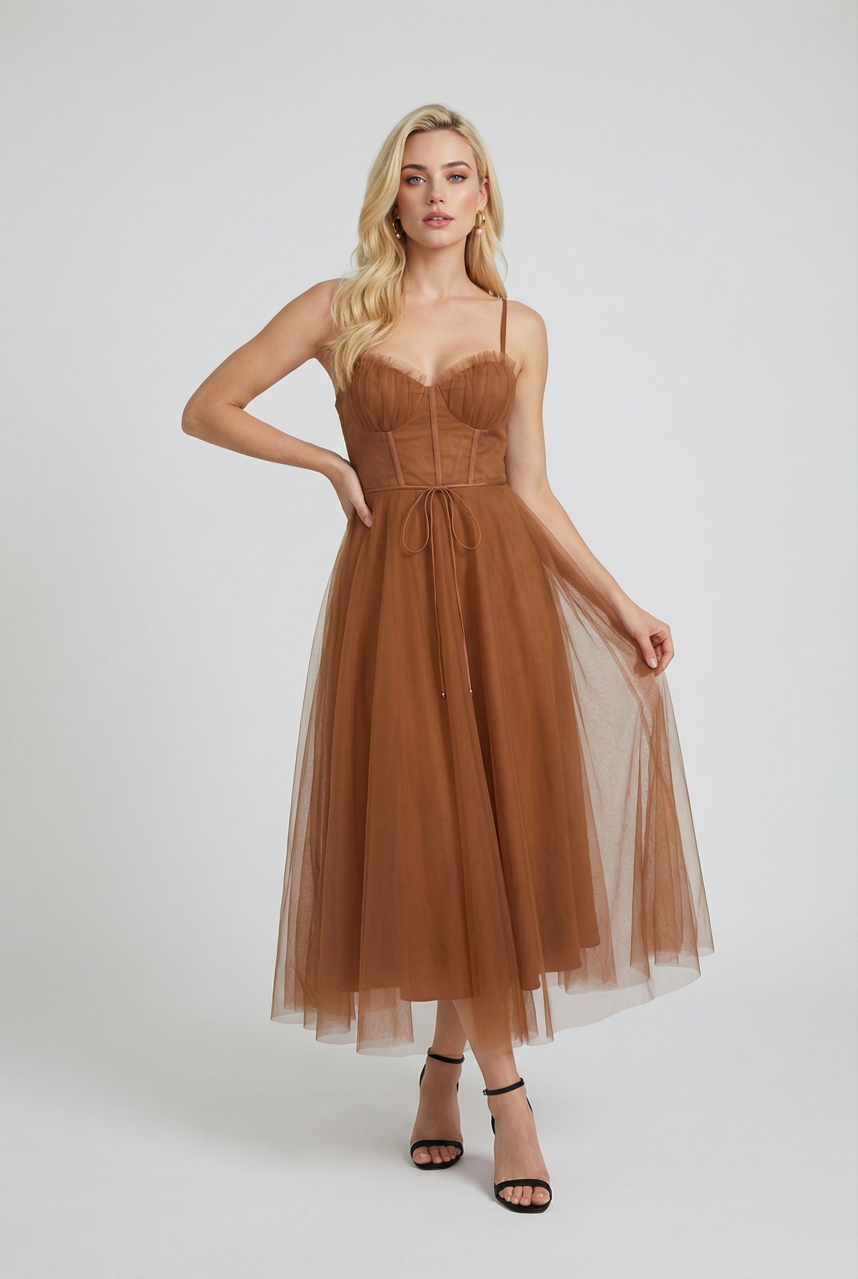 Maya | Elegant Chiffon Midi Dress - ginlerie 2