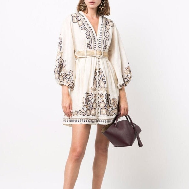 Maya | Embroidered Boho Summer Dress - ginlerie 5