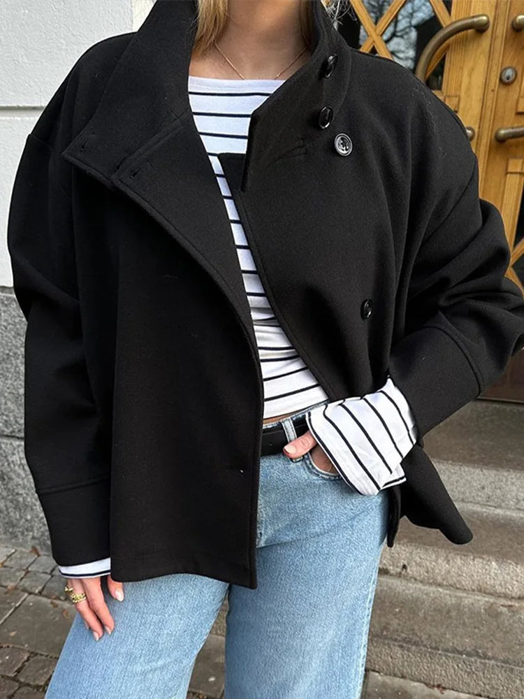Maya | High-Neck Structured Jacket - ginlerie 5