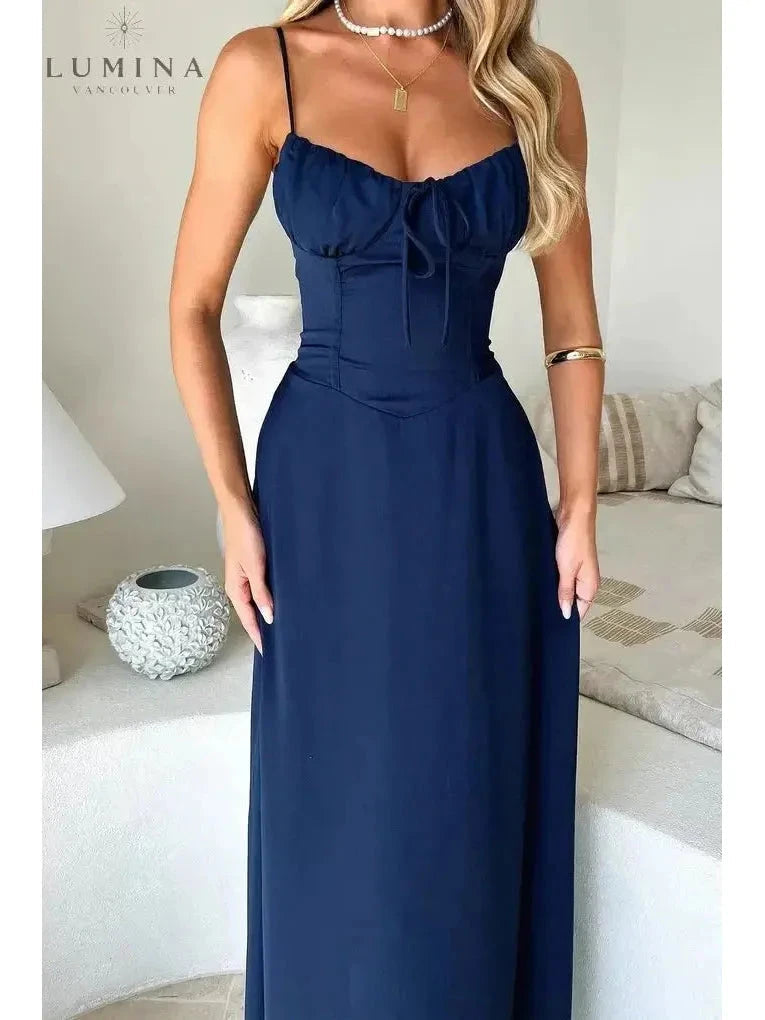 Maya | Lace-Up Maxi Dress - ginlerie 4