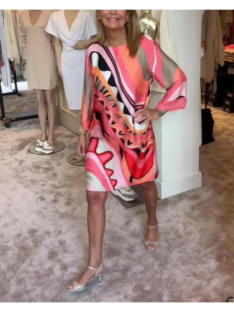 Maya | Vibrant Abstract Print Dress - ginlerie 3