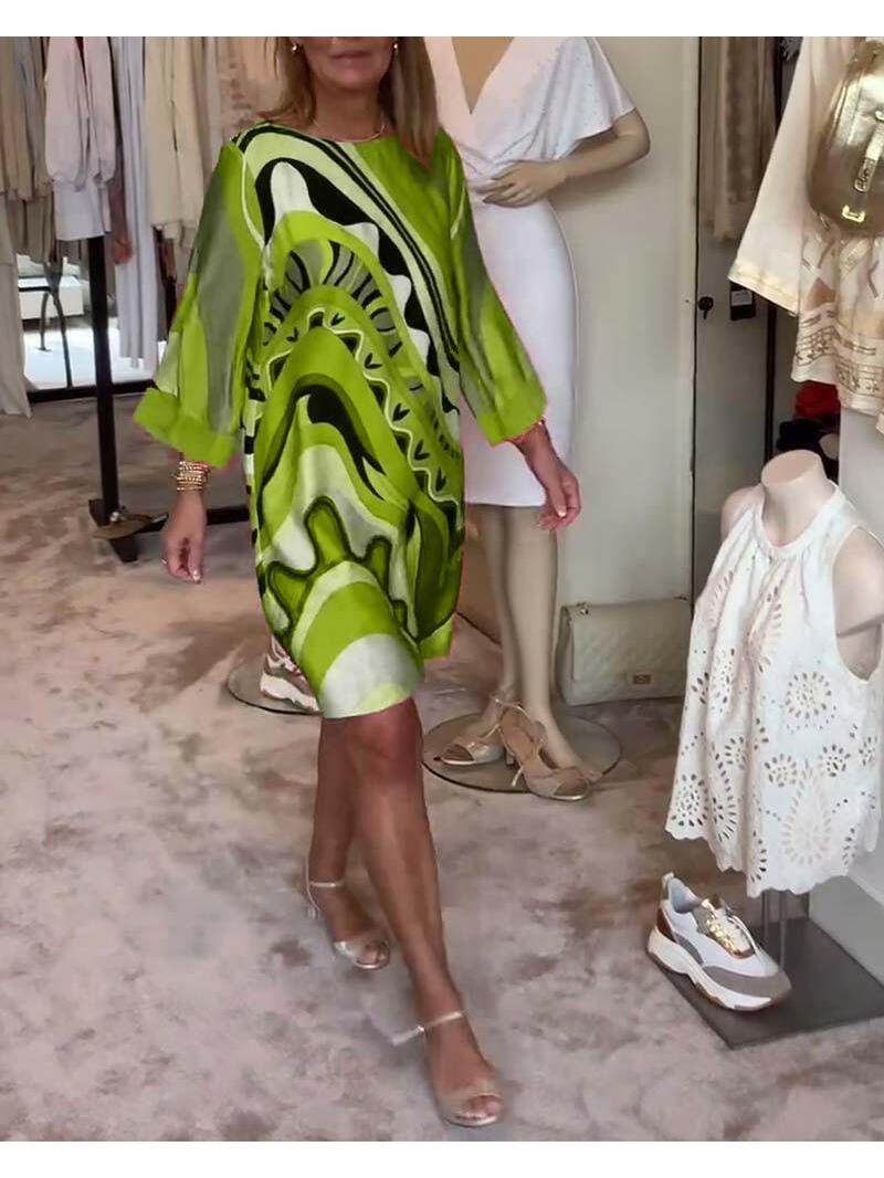 Maya | Vibrant Abstract Print Dress - ginlerie 7