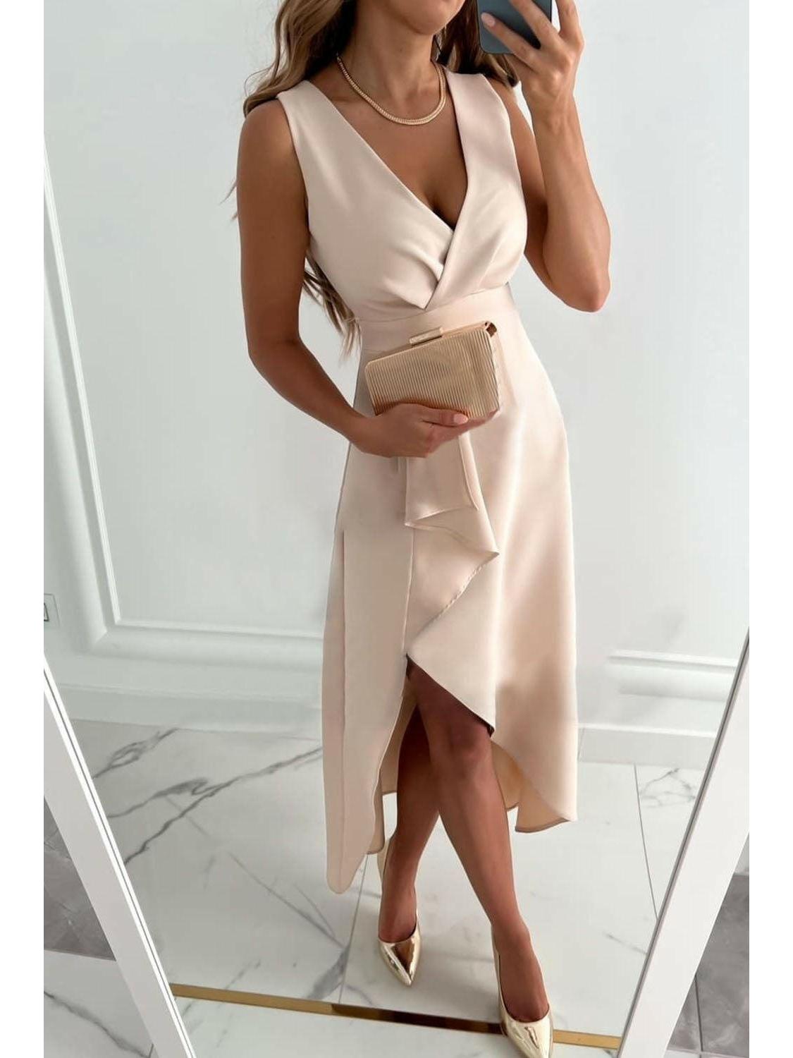 Maya | Wrap V-Neck Midi Dress - ginlerie 3