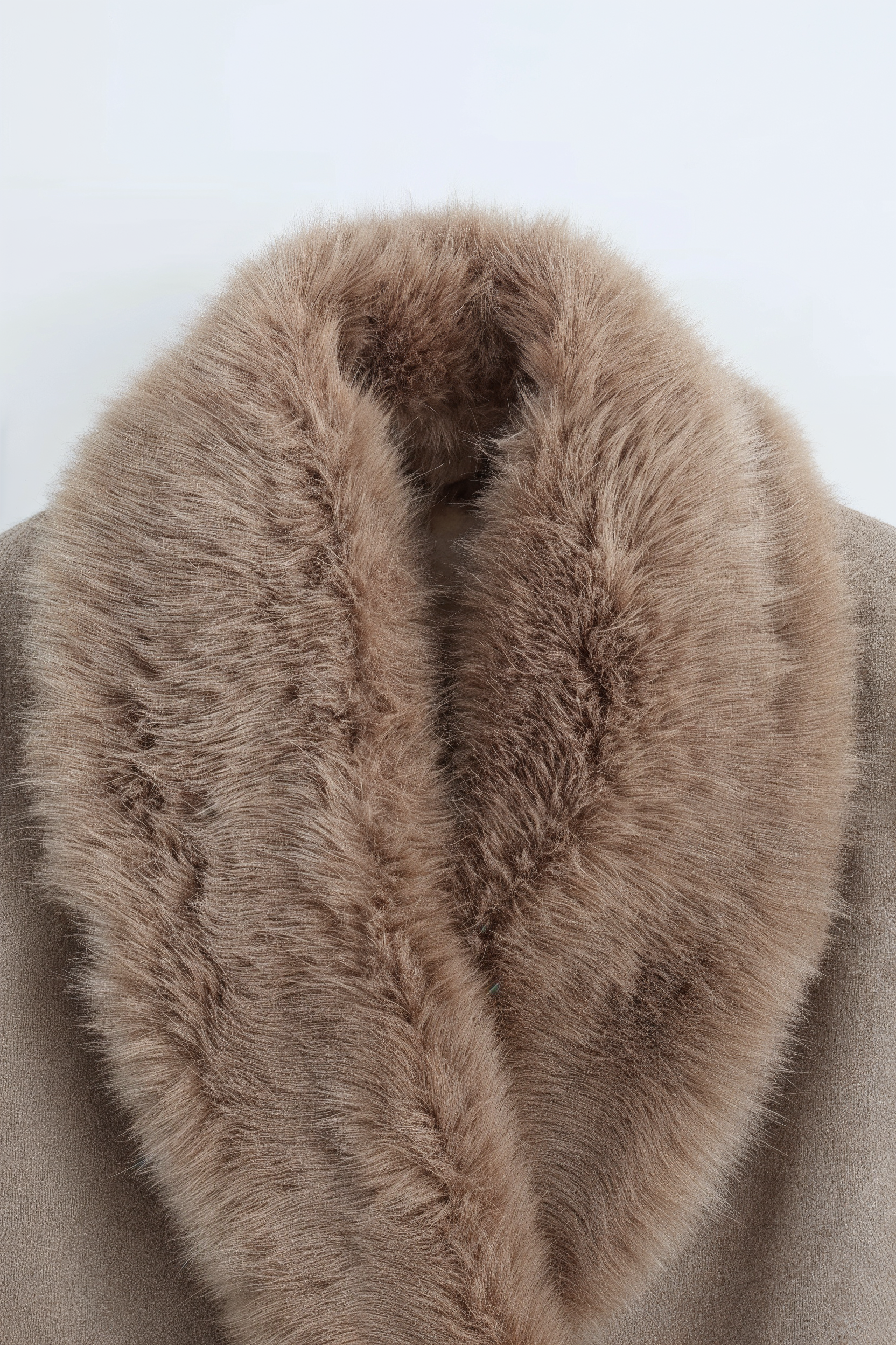 Nadia | Khaki Coat with Fur Collar - ginlerie 4